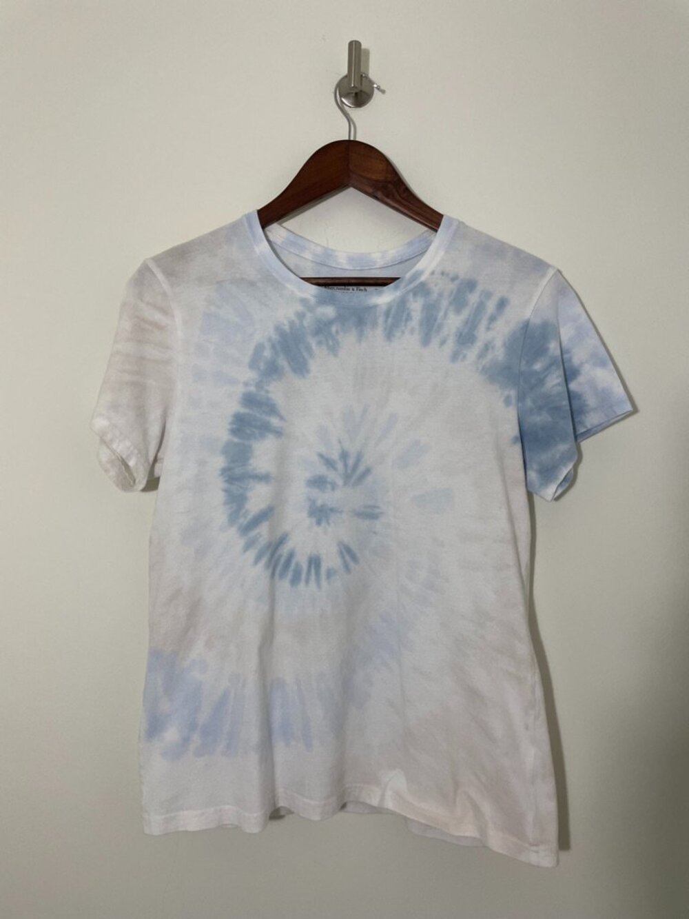 Abercrombie & Fitch Tie-Dyed Short sleeve T-shirt - White/Blue/Tan S